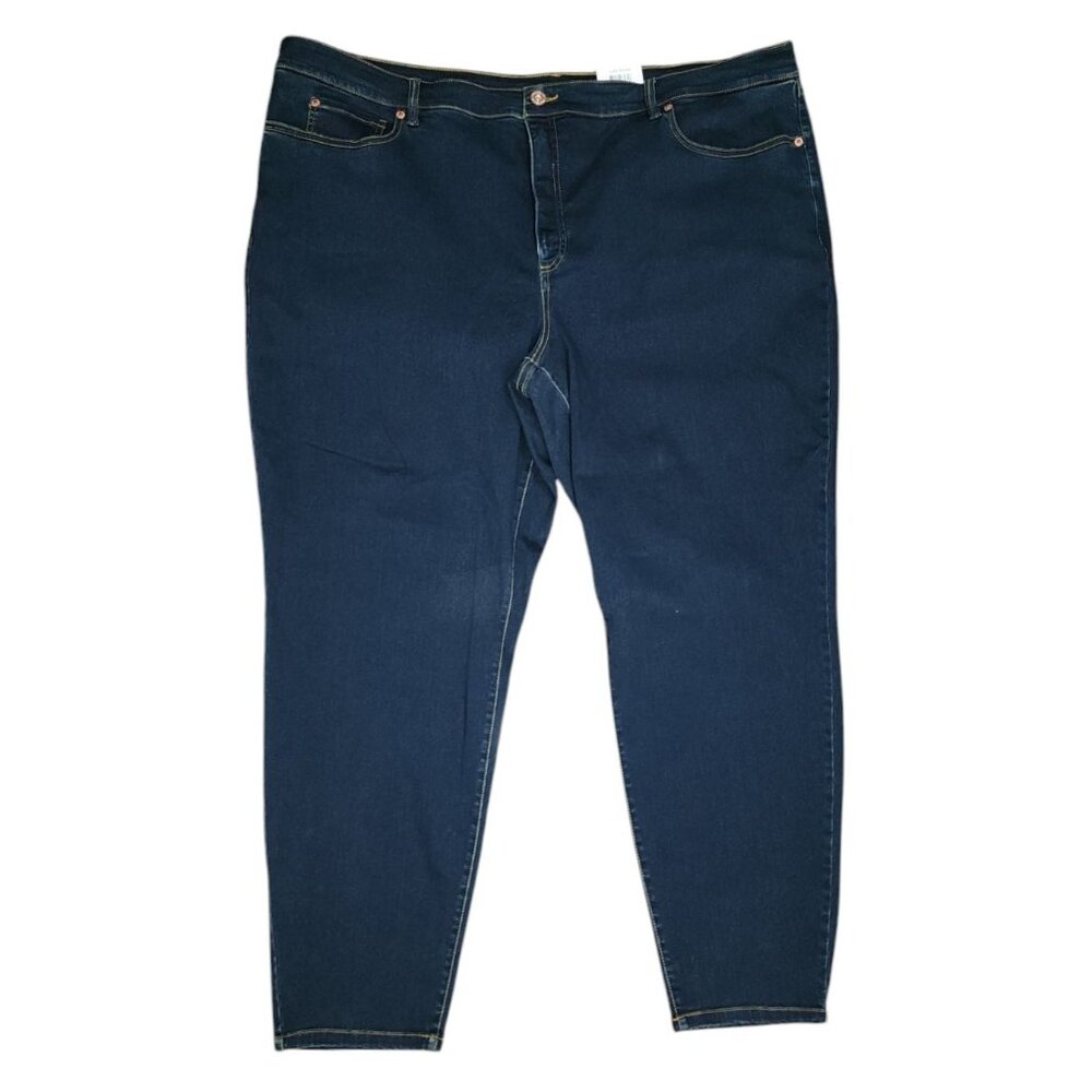 INC Denim Jeans Womens Plus Size 28W‎ Core Mid Rise Essex Skinny Tikglo Wash